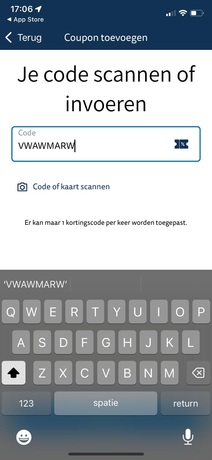 Kortingscode invullen in EasyCarWash Pro