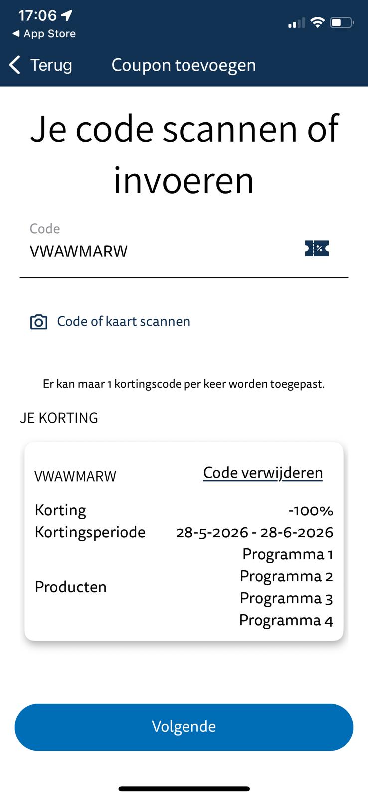 Kortingscode opgehaald in EasyCarWash Pro
