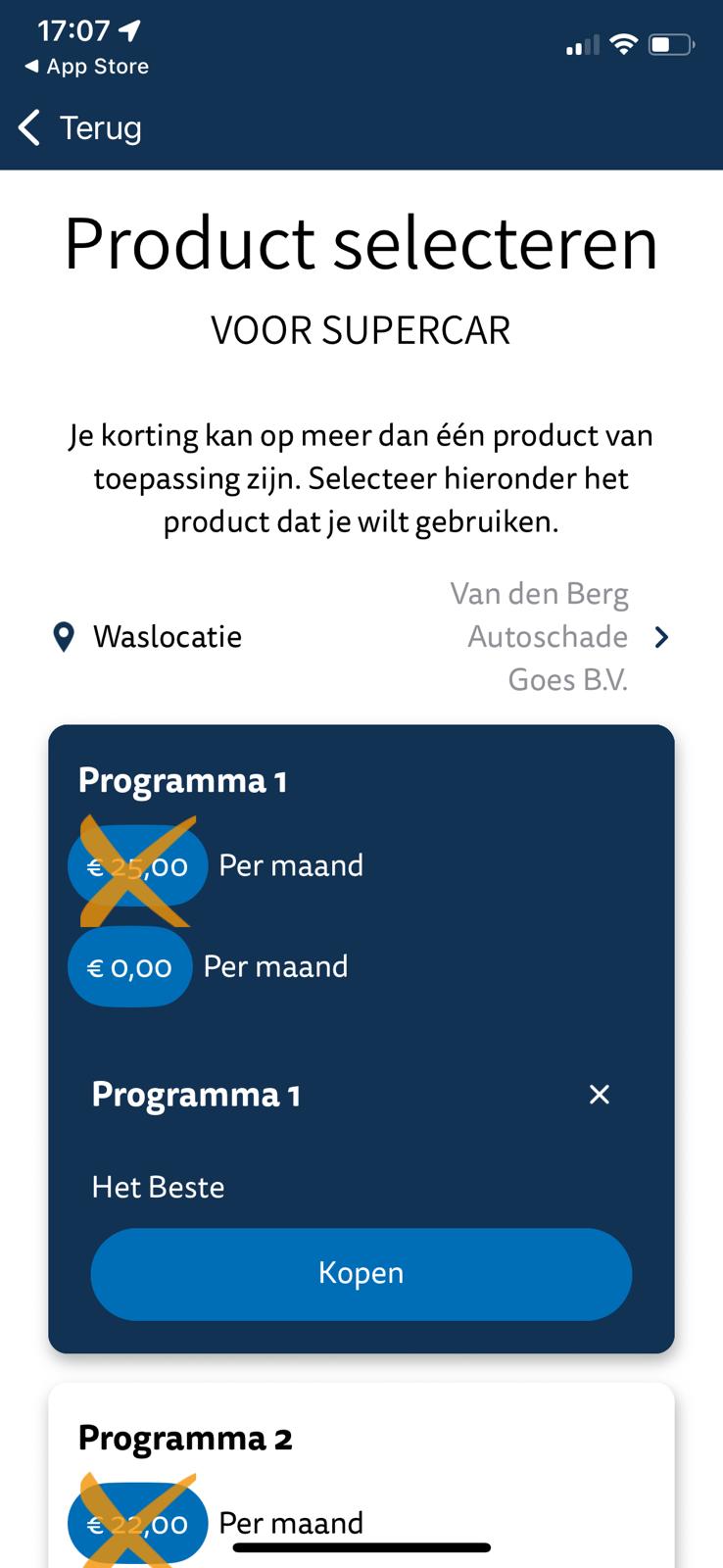 Abonnement kopen met korting in EasyCarWash Pro
