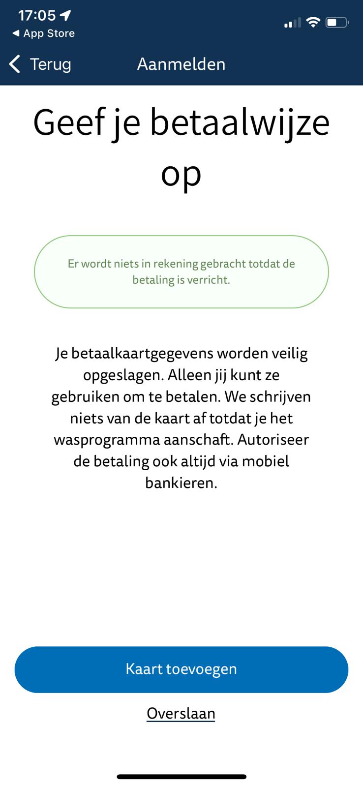 Betaalwijze overslaan in EasyCarWash Pro