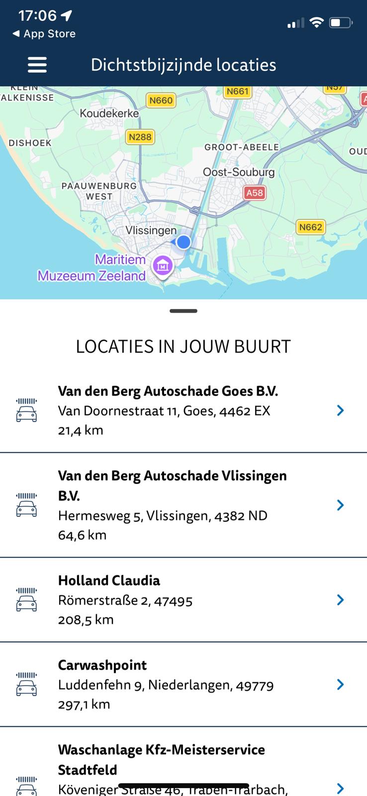Dichtstbijzijnde locaties in EasyCarWash Pro